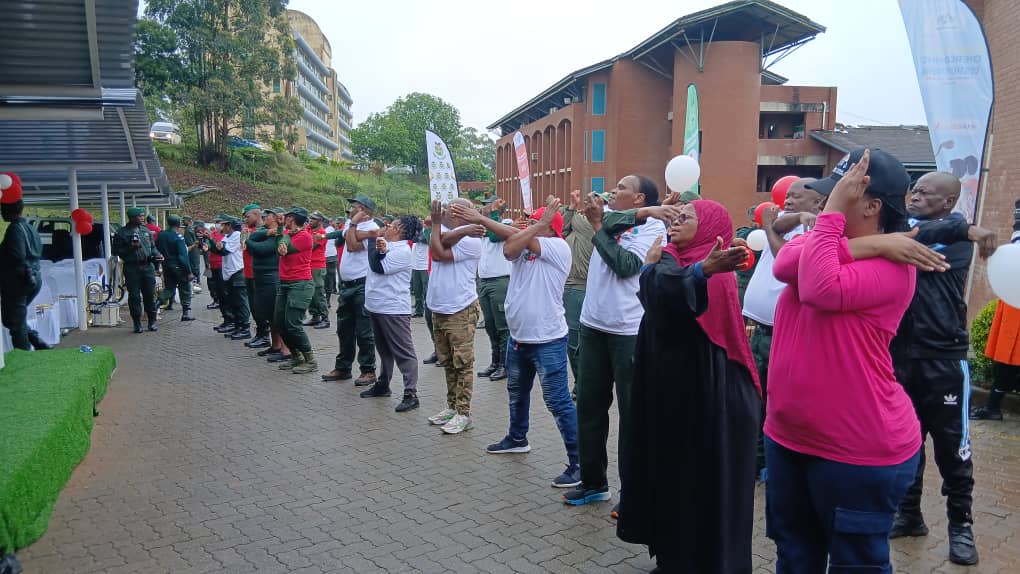 Participants observing World AIDS Day 2021 activities to raise awareness about HIV prevention and support